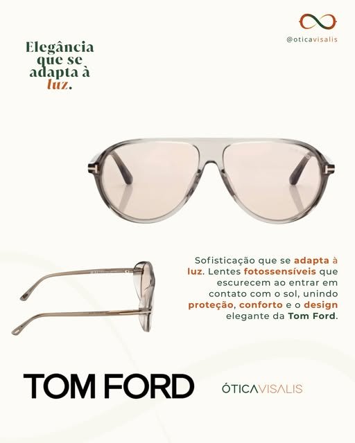 Óculos Tom Ford com lentes fotossensíveis
